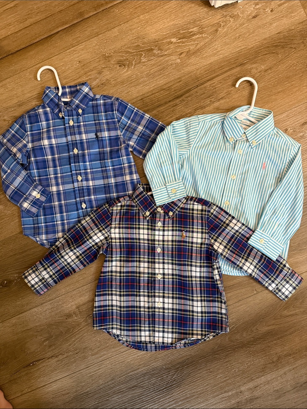 Ralph Lauren Boys' Classic Button-Down Shirts 12 M LOT - Blue